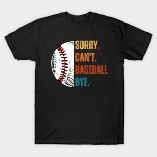 Sorry. Can't. Baseball. Bye. baseball player baseball season Grunge Clover Baseball T-Shirt